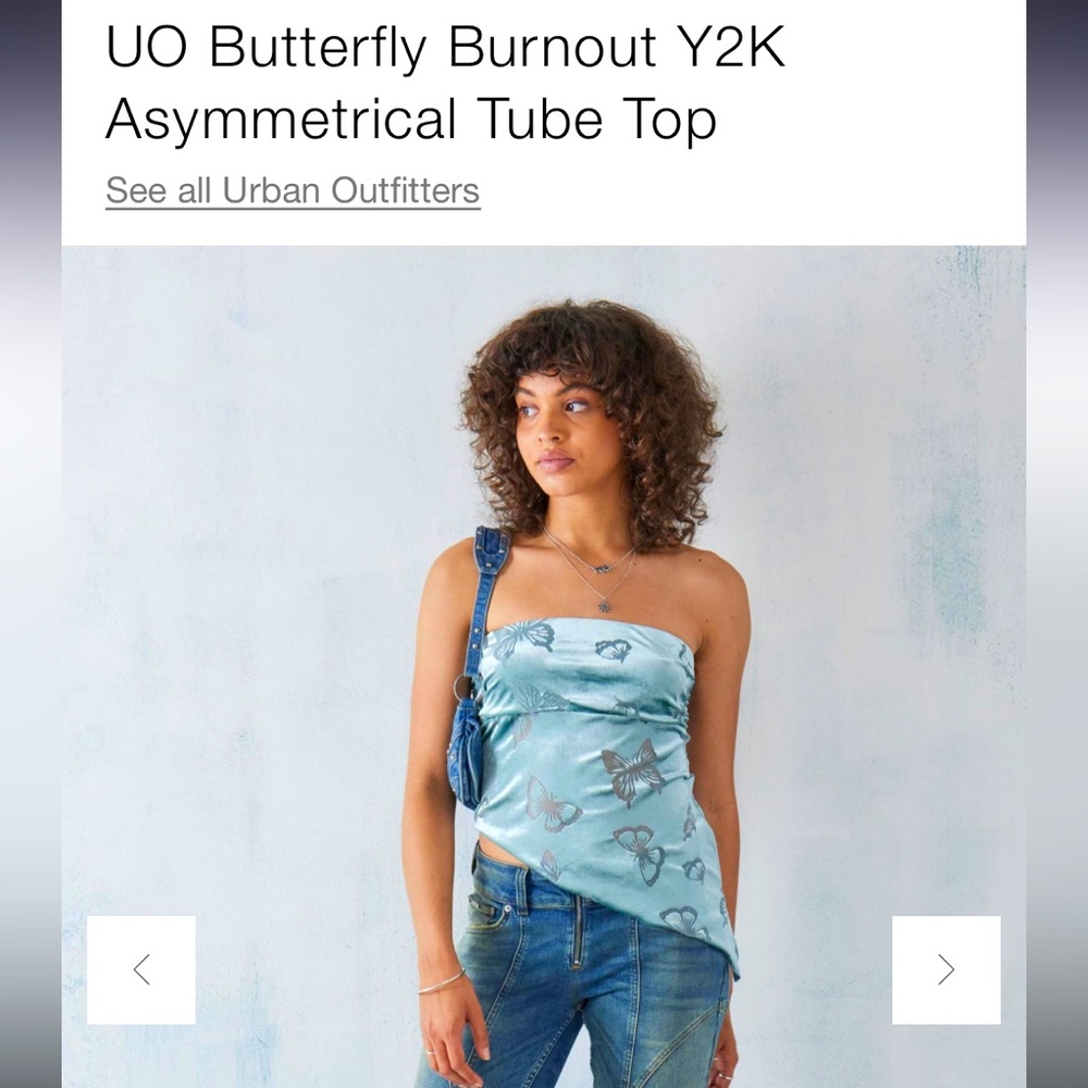 UO Butterfly Burnout Y2K Asymmetrical Tube Top